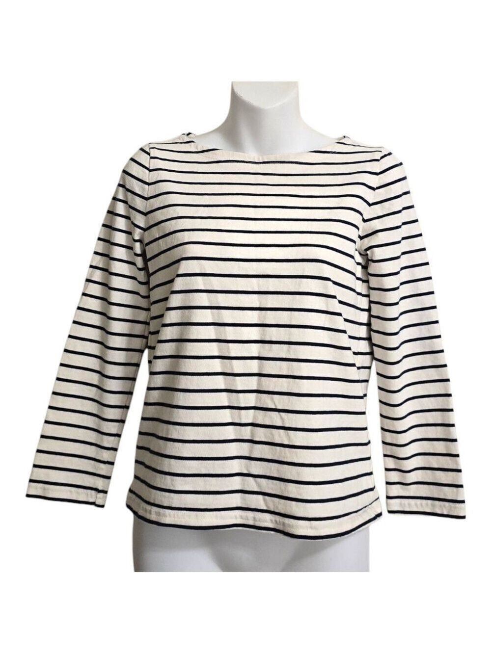 J. Crew Boatneck Striped Top With Heart Elbow Patches Sz XXS